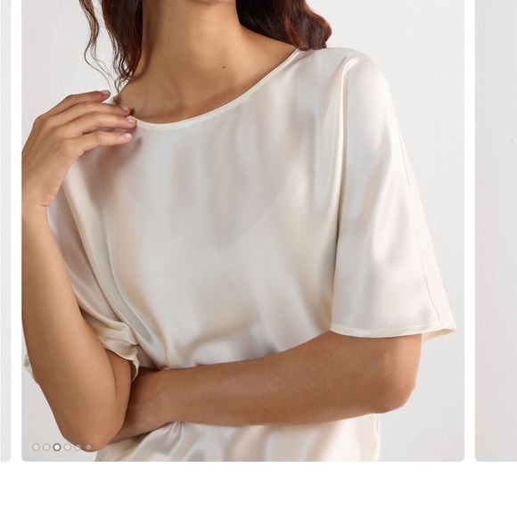 Nwt intimissimi silk and modal top short sleeve L large spray blue Italy - Picture 12 of 15